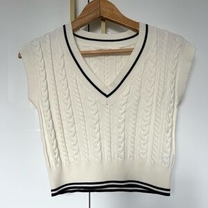 Happily Grey Knit V-Neck Sweater Vest Medium